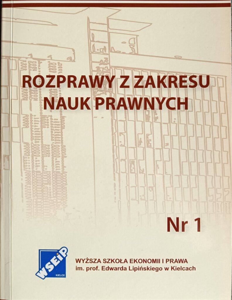 Rozprawy z zakresu nauk prawnych nr 1